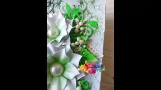 Mix Media Card with Handmade Flowers #creative2015minds