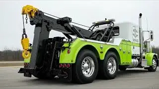 Перевозка тяжелых грузовых автомобилей с использованием гидравлической подъемной системы.