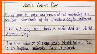 Essay on World Animal Day  in English || @EssentialEssayWriting || Animal Welfare Day Essay 2021