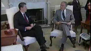 President Reagan meeting with Secretary of State Haig in oval office on April 14, 1982