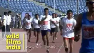 Athletes running hard to win the race - CRPF Half Marathon