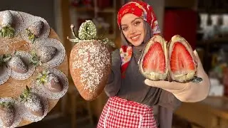 فراولة مغلفة بطبقات لذيييذة ، حلى المناسبات ✨ chocolate strawberry bomboms 🍓bombom de momorango 