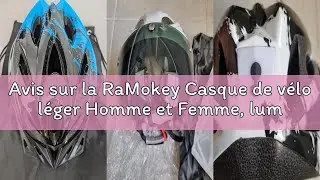 Avis sur la RaMokey Casque de vélo léger Homme et Femme, lumière LED, Lunettes magnétiques, visière