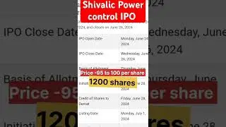 Shivalic Power Control Limited IPO (Shivalic Power Control IPO) Detail #ipoalert #ipoprice #ipo
