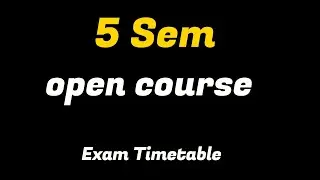 Open Course Exam Timetable -#fourthsemester #calicutuniversity #opencourse