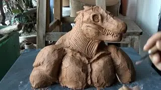 Pottery sculpting relax and satisfying process | Making dinosaur statue