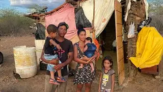 CASAL COM TRÊS FILHOS SEM CONDIÇÕES DE PAGAR ALUGUEL VAI MORAR EM BARRACO DE BARRO