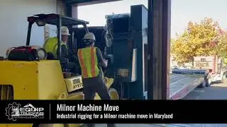 Industrial rigging for a Milnor machine move in Maryland