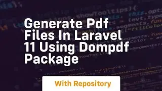 Generate pdf files in laravel 11 using dompdf package