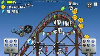 Hill Climb Racing / Garage Race Car / 3145 meters on Roller Coaster