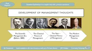 Development of Management Thoughts || Part 1 || Detailed explanation