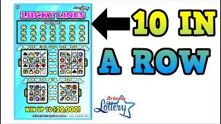 10 Lucky Lines Scratch offs in a row 💰$20K Prize Lottery Tickets 😄