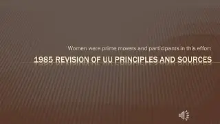 Women and Religion Resolution and UU Principles