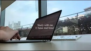 1 hour study with me (ft. moving clouds in window!! ☁️) | library edition