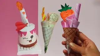 2 простых идеи поделок из бумаги своими руками | учимся милому бумажному мороженому и торту