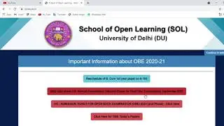 d.u sol admission 2021 UG registration 2021 Latest update sol admission last date 08 October
