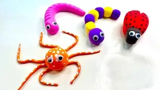 DIY Easy clay craft Insect 🐞 |Clay lady Bug caterpillar Earthworm Octopus #clay simple tutorial 