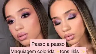 MAQUIAGEM COLORIDA ✨TONS LILÁS ✨Passo a passo . @dianasouza7132