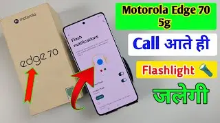 Moto edge 70 5g notification light on/off kaise karen,incoming call flashlight setting Moto edge 70