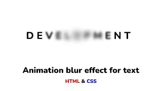Animated blur effect for text HTML & CSS || Animation blur effect for text HTML & CSS