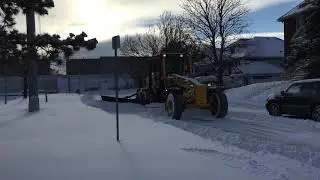 Wing! City Of Ottawa Volvo Grader Plowing With A Wing.