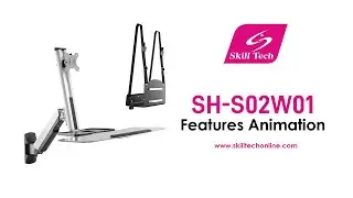 Single Screen Premium Gas Spring Computer Wall Mount ''SH S02W01'' Features Animation