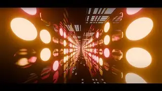 4K Abstract light tunnel background pink and yellow light with particles background VJ Loops 2024