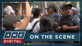 LOOK: Progressive group storms ICI office, tried to break in to protest alleged probe cover-up | ANC