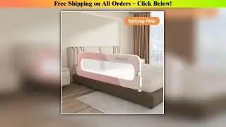 IMBABY Bed Guardrail Anti-Fall Baby Safety Bed Barrier Pink Bed Safety Rails Adjustable Crib