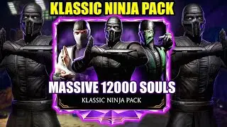 MK Mobile. Klassic Ninja Pack Huge Opening. I Spend Massive 12000 Souls To Get Klassic Noob Saibot