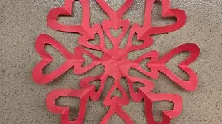 How to make a Simple Heart ❤️ Shaped Paper Cutting Snowflakes Design