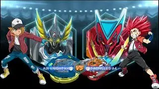 Air Knight K4 Vs Z Achilles A4 | Kit Vs Aiga | Beyblade Burst App Gameplay