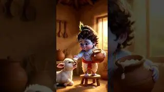 Choti Choti Gaiya Chote Chote Gwal   🐄|Krishna bhajan #shorts #littlekrishna #viral