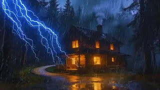 Peaceful Sleep Tonight 🌧️ Forest Rain & Cozy Fireplace
