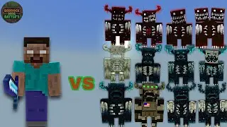 Herobrine (Alan Becker) vs Warden Plus (Warden's) | Minecraft Bedrock | MobBattle