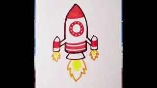 How to draw a Super Rocket Easy 🚀 | Shorts | Art for Kids : )
