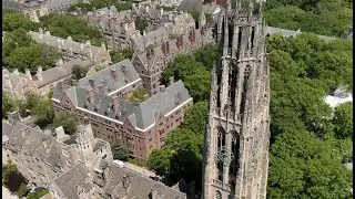 Yale Campus, Harkness Tower, 4K Drone, May 26, 2023, New Haven, CT