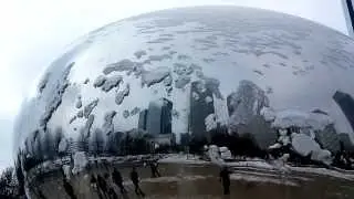 Cloud Gate aka The Bean in Chicago Illinois with Snow 2014