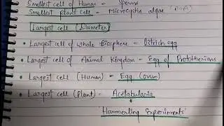 Cell : Discovery, smallest, largest, longest cell for B.Sc,M.Sc,TGT PGT Lt GIC 