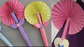 DIY paper fan / Beautiful fairy magic wand - pull down will turn to a beautiful fan #papercraft