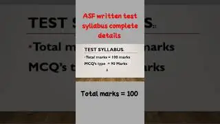ASF written test syllabus complete details 2023