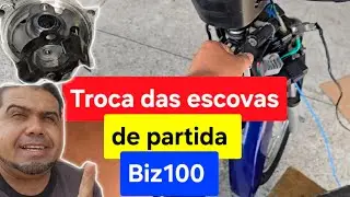 Trocando escova de partida Biz100 macete especial pra fazer casa! 
