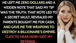 He left me zero dollars and a hidden note that said my tip was the truth that note led to a secret 