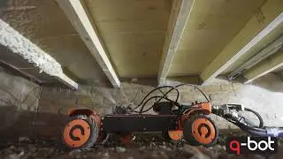Q-Bot underfloor insulation robot applying foam insulation