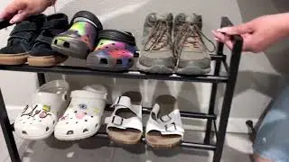 Bumusty 2 Tier Expandable Shoe Rack for Closet, 18&ldquo; 33&rdquo; Adjustable Shoe Rack for Small Space