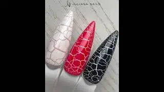 Easy Crack Nail Art -  with black nails / Juliana Nails #shorts