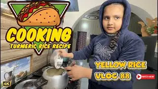 {88} COOKING TURMERIC RICE RECIPE || YELLOW RICE || PLAY WITH PUPPY || #dailyvlog #trending #jaismin