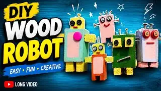 Wooden Robot DIY Homemade Toy [How-To]  | Recycle Leftover Wood Pieces ♻️ #diyrobot #robot
