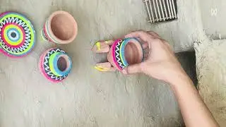Beautiful Mini Clay pots#Tea set#Mud house mini village 