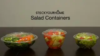 Salad Containers - Plastic Salad Bowl Take-Out Containers with Airtight Lids - Stock Your Home